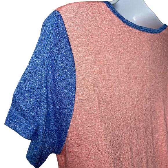 NWT LuLaRoe Pink Classic T Shirt Top Color Block Flowy Short Sleeve Womens Small - Picture 12 of 15